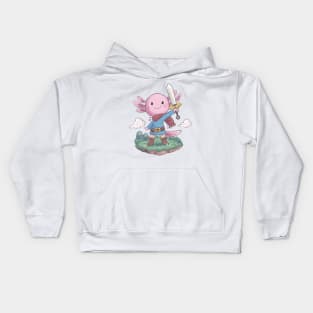 Cute axolotl hero Kids Hoodie